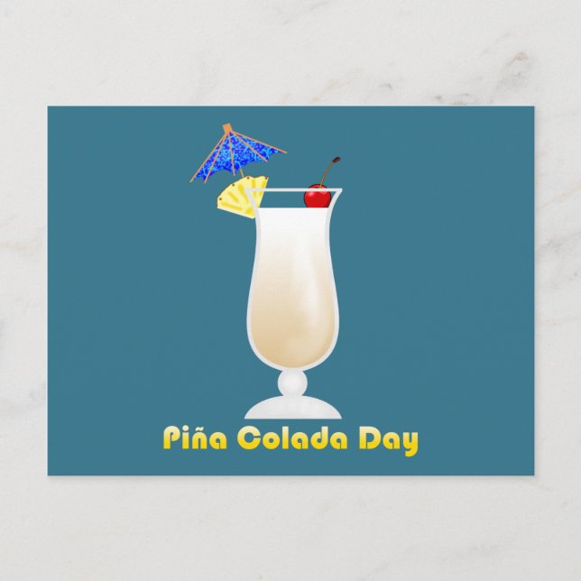 Cartão Postal Piña Colada Day (Frente)