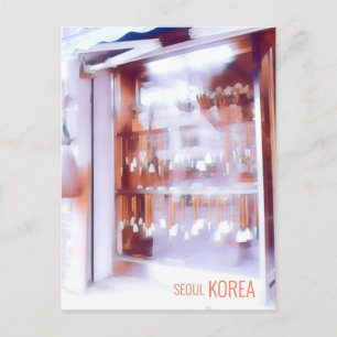 Cartão Postal Pincéis de caligrafia compram viagem da Coreia