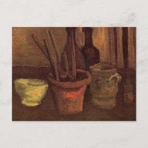 Cartão Postal Pincéis de Natureza Morta em Vaso por Vincent van 