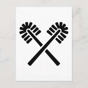 Cartão Postal Pincéis de sanita cruzados