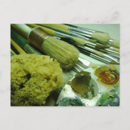 Cartão Postal Pincéis e Pintura