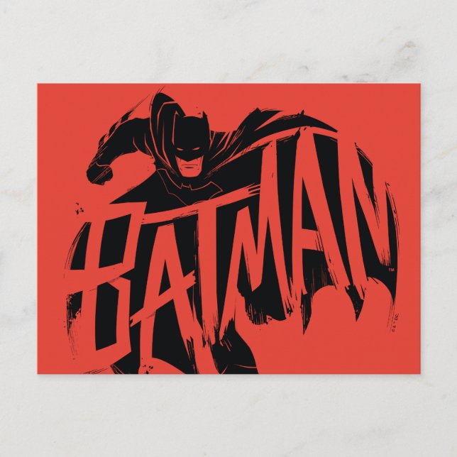 Cartão Postal Pincel Batman Ink Nome (Frente)