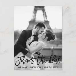 Cartão Postal Pincel de Casamento Grato para Sempre Foto Moderno