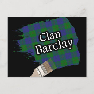 Cartão Postal Pincel de Tinta do Clã Barclay Escocês