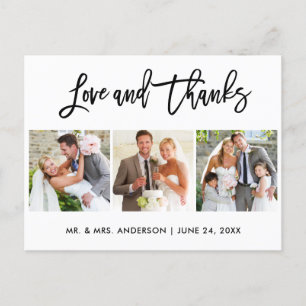 Cartão Postal Pincel Script Amor e Agradecimento Casamento 3 Fot