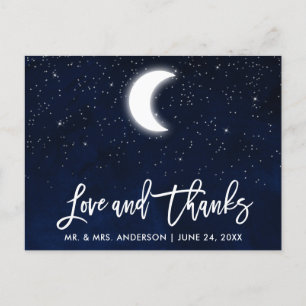 Cartão Postal Pincel Script Amor e Agradecimento de Casamento Ce