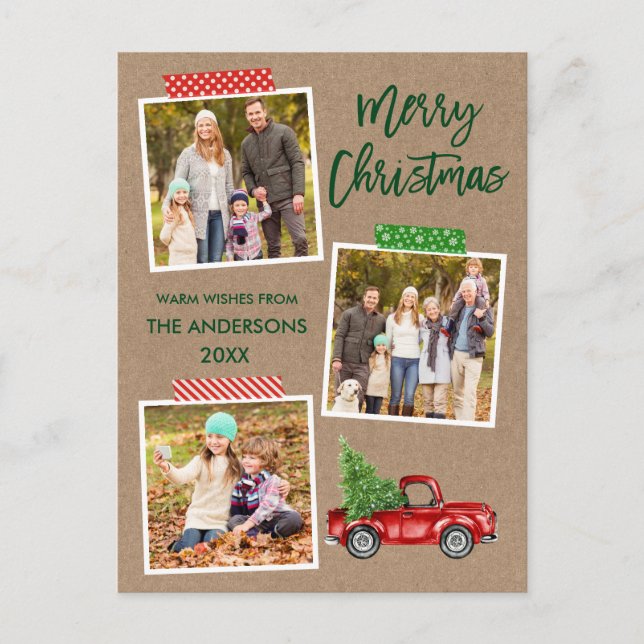 Cartão Postal Pincel Script Artesanato Fita Caminhão de Natal Kr (Frente)