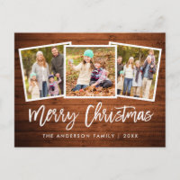 Pincel Script Rustic Madeira 3 Foto Família Natal