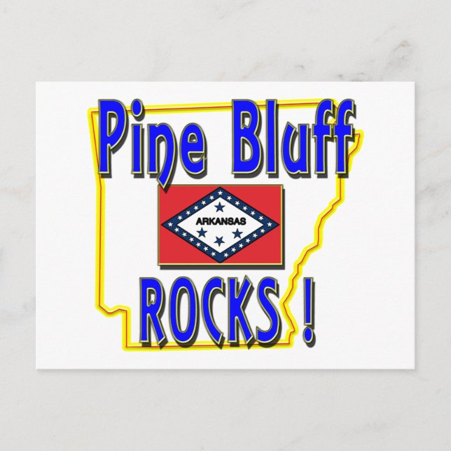 Cartão Postal Pine Bluff Rocks ! (azul) (Frente)
