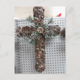 Cartão Postal Pine Cone Cross