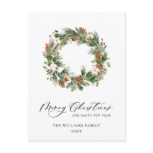 Pine Cones Fir Wreath Feliz Férias de Natal