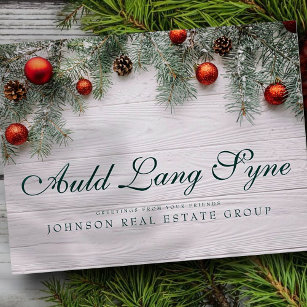 Cartão Postal Pine de Natal Cones   Auld Lang Syne Saudação