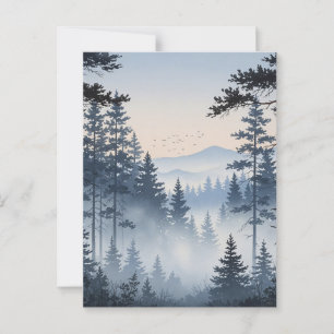 Cartão Postal Pine Forest Watercolor