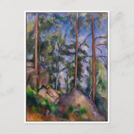 Cartão Postal Pines e Rocks por Cezanne
