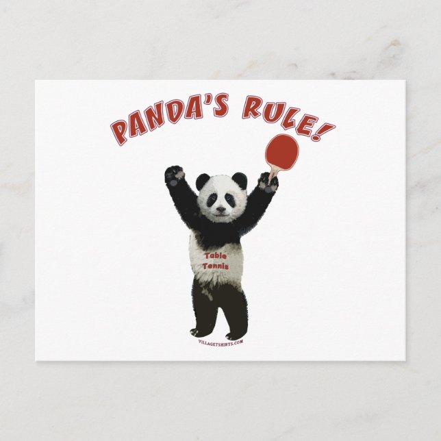 Cartão Postal Ping Pong da Regra de Panda (Frente)