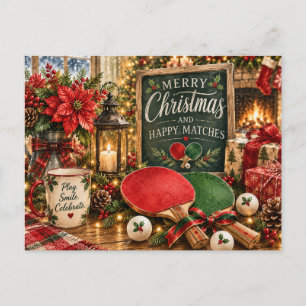 Cartão Postal Ping pong tema de Natal