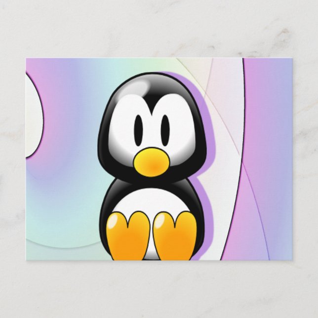 Cartão Postal Pinguim Adorável (Frente)