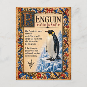 Cartão Postal Pinguim, Arte do Bestiário Medieval