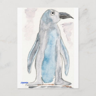 Cartão Postal Pinguim azul
