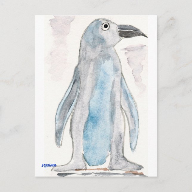 Cartão Postal Pinguim azul (Frente)