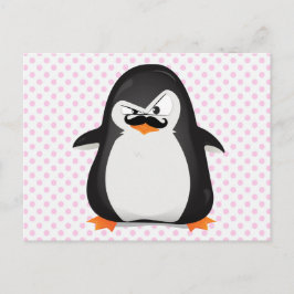 Cartão Postal Pinguim Branco Bonito E Pinguim Engraçado