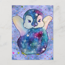 Cartão Postal Pinguim chamado Button