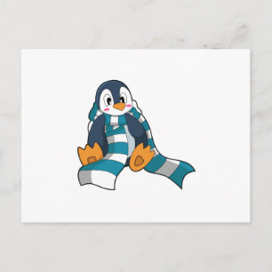 Cartão Postal Pinguim com Cachecol