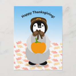 Cartão Postal Pinguim de Ação de Graças