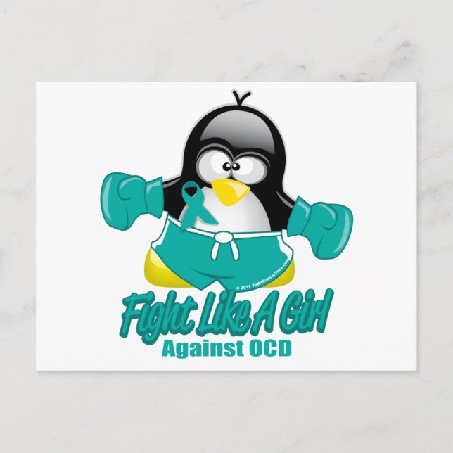 Cartão Postal Pinguim de Combate ao TOC (Frente)