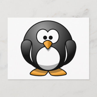 Cartão Postal Pinguim de desenho animado