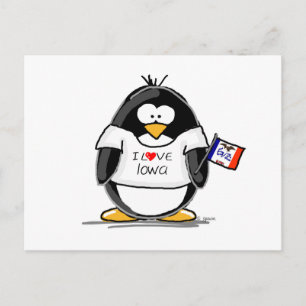Cartão Postal Pinguim de Iowa