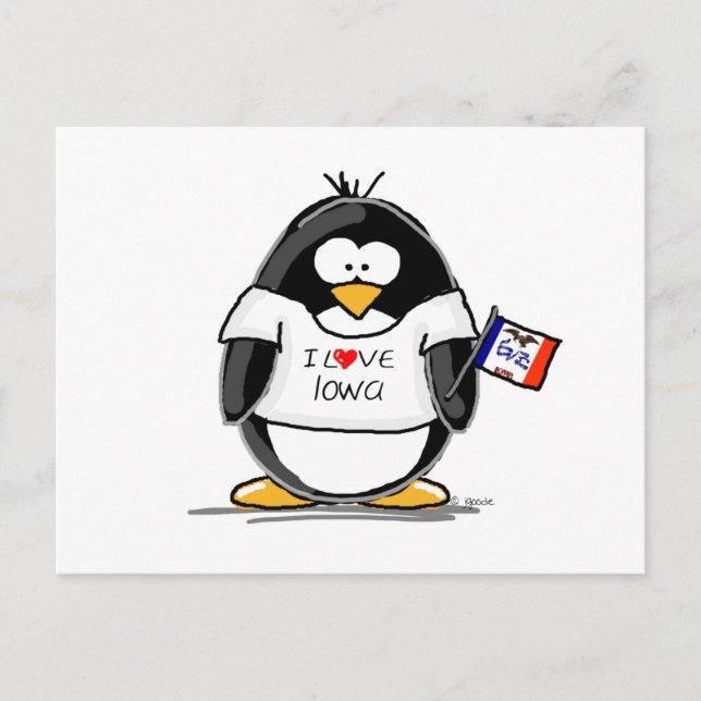 Cartão Postal Pinguim de Iowa (Frente)