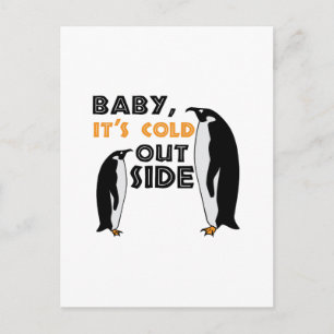 Cartão Postal Pinguim Frio