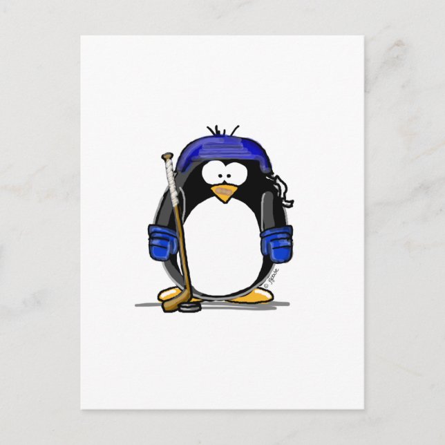 Cartão Postal Pinguim Hockey (Frente)