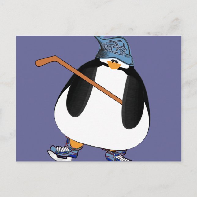 Cartão Postal Pinguim Hockey (Frente)