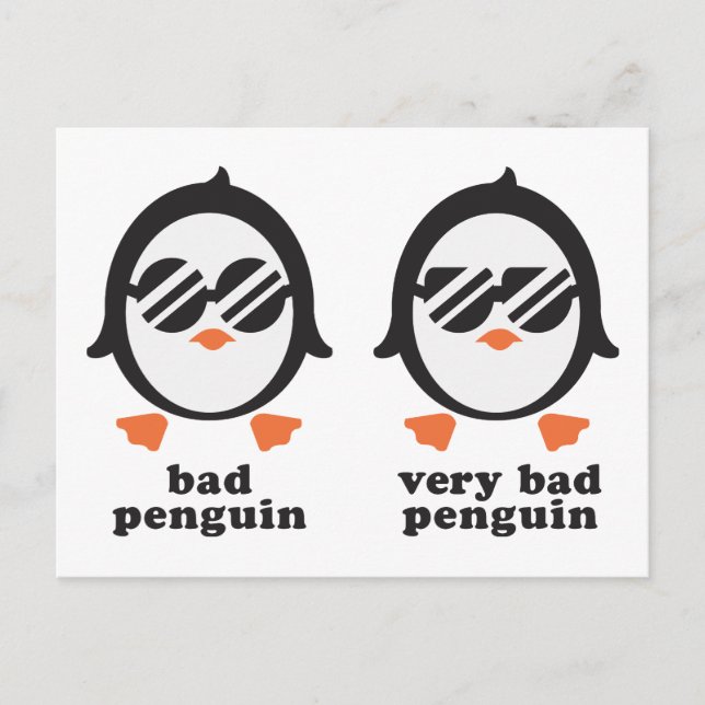 Cartão Postal pinguim mau - Pinguin (Frente)