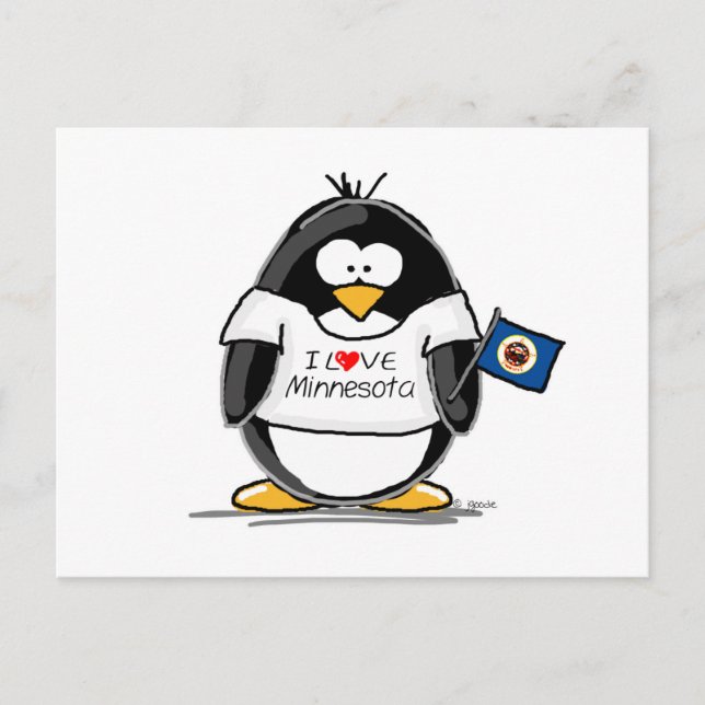 Cartão Postal Pinguim Minnesota (Frente)