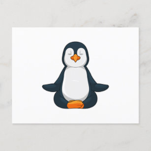 Cartão Postal Pinguim na Malhação de Yoga em Sessão