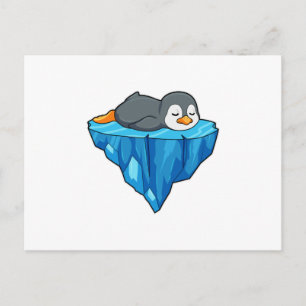 Cartão Postal Pinguim no bloco de gelo