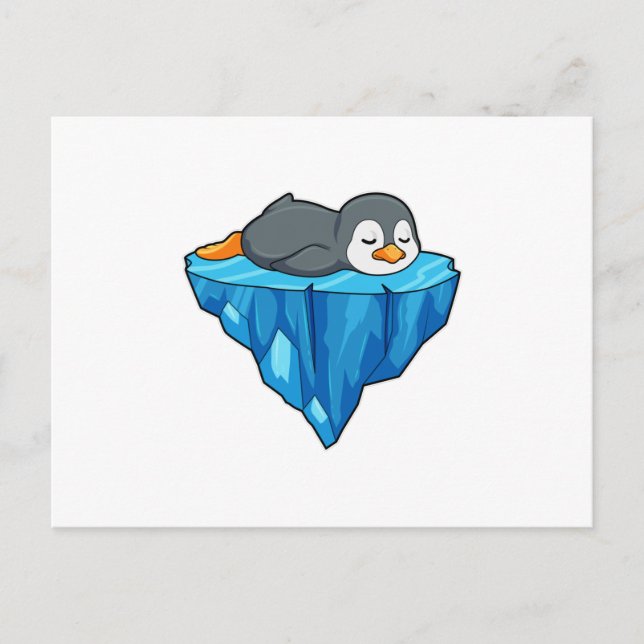 Cartão Postal Pinguim no bloco de gelo (Frente)