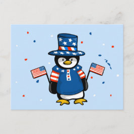 Cartão Postal Pinguim Patriótico
