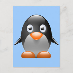 Cartão Postal Pinguim Pequeno e Bonito