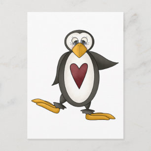 Cartão Postal Pinguim Perfeitamente ・ Coração