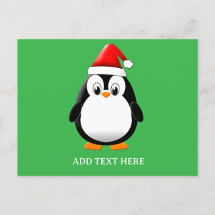 Cartão Postal Pinguim-Pinguim-Pinguim Personalizado Natal