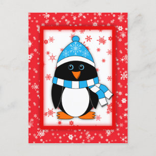 Cartão Postal Pinguim Sábio Inverno