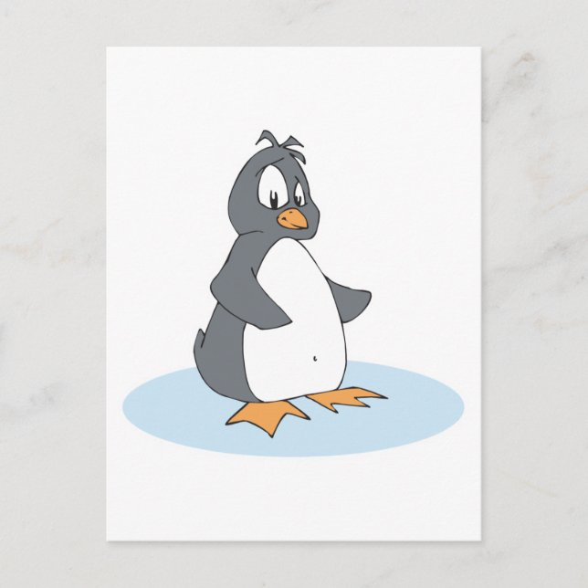 Cartão Postal pinguim solitário (Frente)