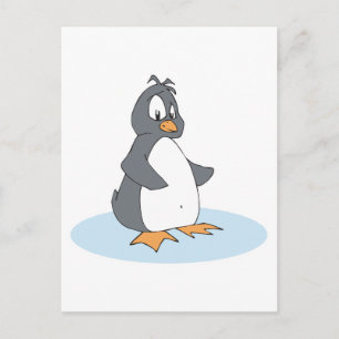 Cartão Postal pinguim solitário pequenino