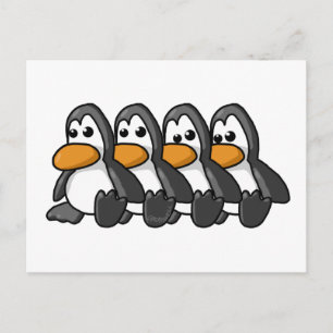 Cartão Postal Pinguins