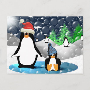 Cartão Postal Pinguins