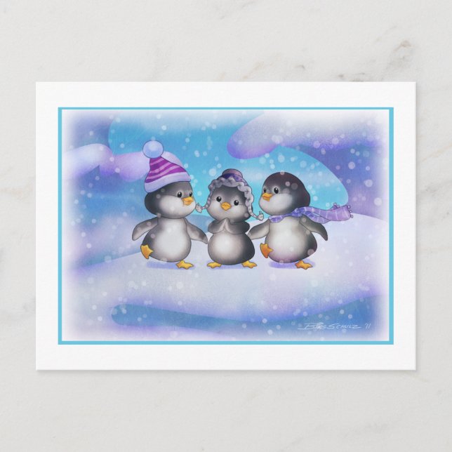 Cartão Postal Pinguins (Frente)